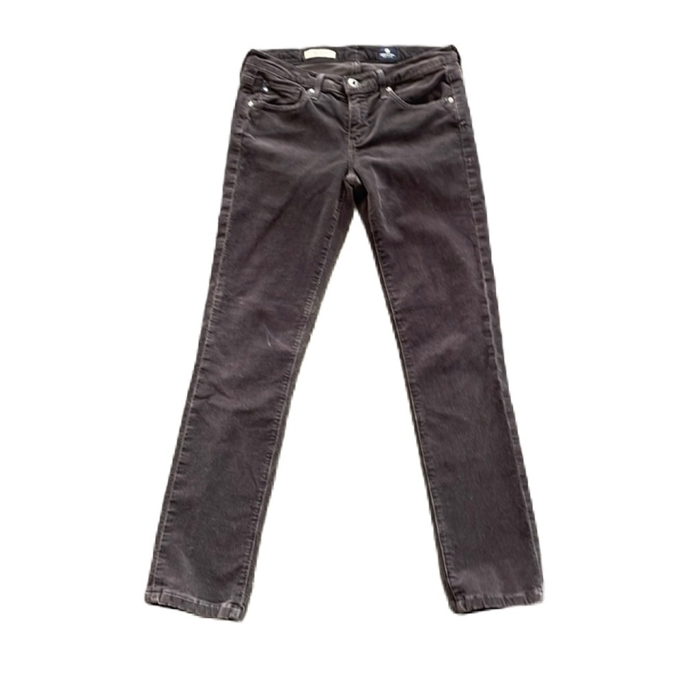 Sz26 AG Adriano Goldschmied The Stevie Slim Straight Grey Corduroy Denim EUC - Picture 2 of 12